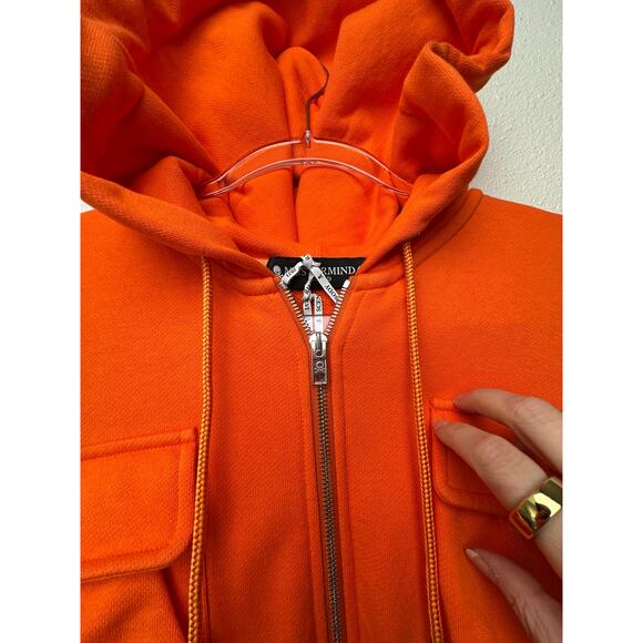 NWT Mastermind World Orange Multi-Pocket Utility Zip Hoodie Men’s M - Picture 3 of 16